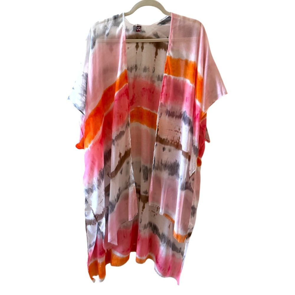 G Tie Dye Kimono Wrap Pink/Orange - One Size (NEW)